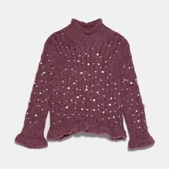 Zara Knit Alpaca Blend Pearl Sweater - Picture 5 of 5